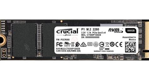 Crucial P1 500 GB Specs .